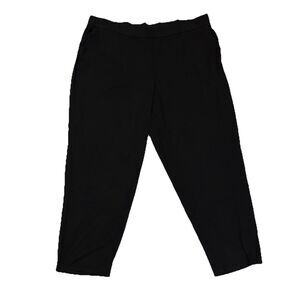 Eileen Fisher Jersey Knit Ankle Pants Black Stretchy Pull On - Womens 2X
